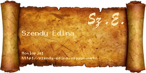 Szendy Edina névjegykártya